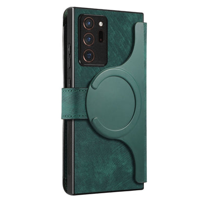 For Samsung Galaxy Note20 Ultra CaseNeo MagSafe RFID Anti-theft Retro Leather Phone Case(Green)