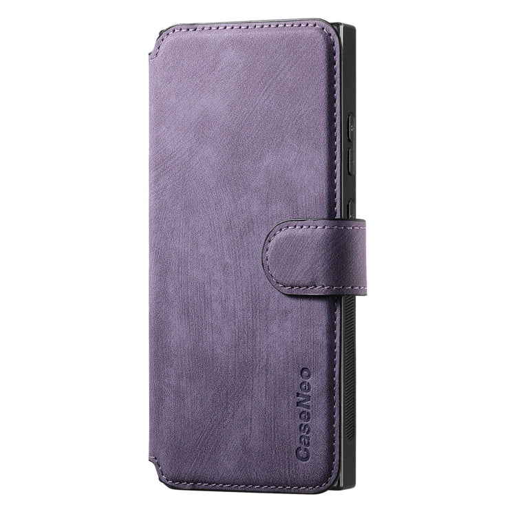 Pour étui Samsung Galaxy Note20 UltraCoque de téléphone rétro en cuir anti-vol Neo MagSafe RFID (Violet)