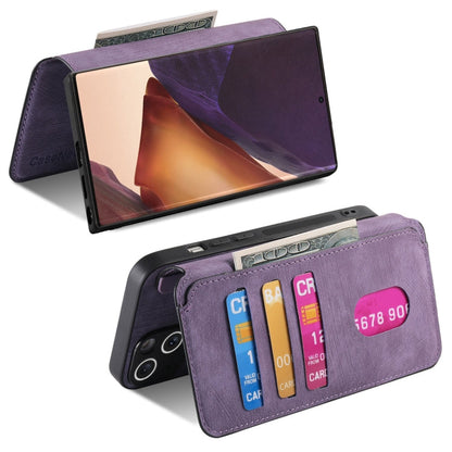 Pour étui Samsung Galaxy Note20 UltraCoque de téléphone rétro en cuir anti-vol Neo MagSafe RFID (Violet)