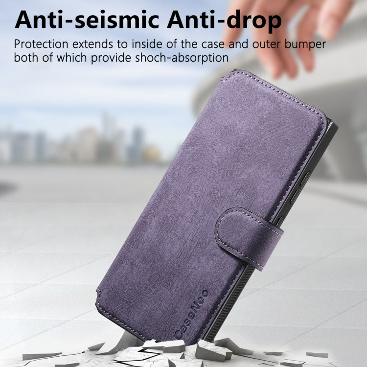 Pour étui Samsung Galaxy Note20 UltraCoque de téléphone rétro en cuir anti-vol Neo MagSafe RFID (Violet)