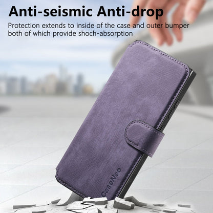 Pour étui Samsung Galaxy Note20 UltraCoque de téléphone rétro en cuir anti-vol Neo MagSafe RFID (Violet)