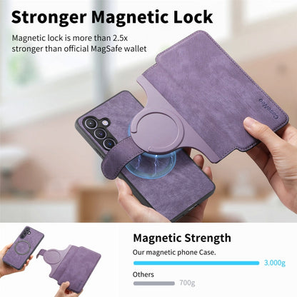 For Galaxy S24 FE 5G CaseNeo MagSafe RFID Anti-theft Retro Leather Phone Case(Purple)