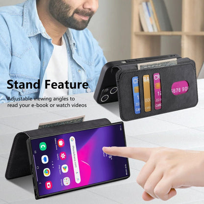 For Galaxy S24 Ultra 5G CaseNeo MagSafe RFID Anti-theft Retro Leather Phone Case(Black)