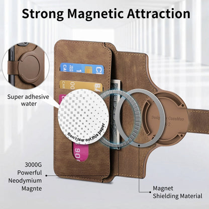 For Samsung Galaxy S24 Ultra 5G CaseNeo MagSafe RFID Anti-theft Retro Leather Phone Case(Brown)