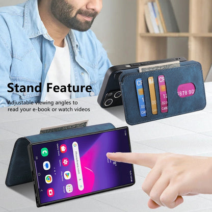 For Galaxy S24 Ultra 5G CaseNeo MagSafe RFID Anti-theft Retro Leather Phone Case(Blue)