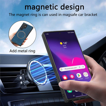 For Galaxy S24 Ultra 5G CaseNeo MagSafe RFID Anti-theft Retro Leather Phone Case(Blue)