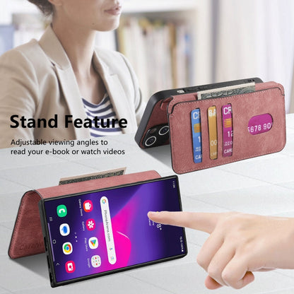 For Galaxy S24 Ultra 5G CaseNeo MagSafe RFID Anti-theft Retro Leather Phone Case(Pink)