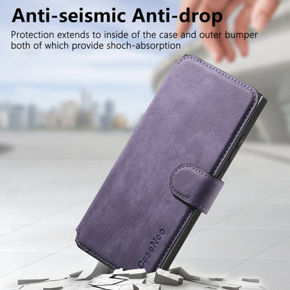 Pour étui Samsung Galaxy S24 Ultra 5GÉtui de téléphone en cuir rétro Neo MagSafe RFID anti-vol (violet)