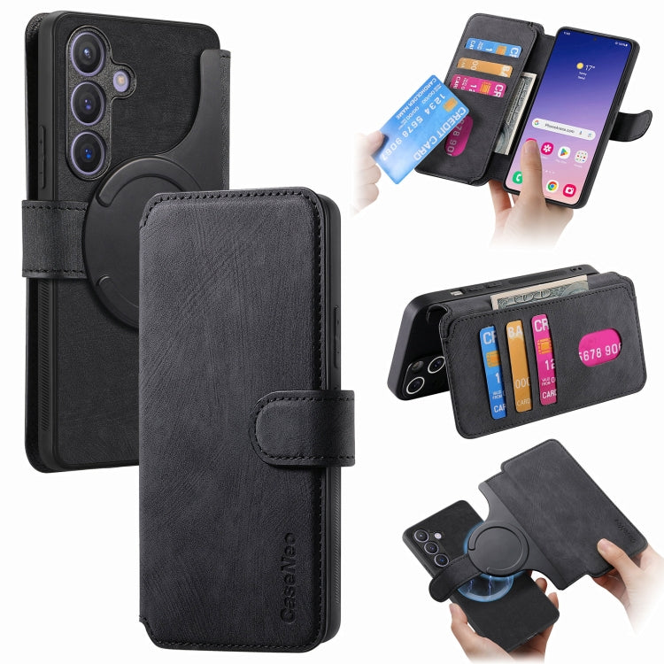 For Galaxy S24+ 5G CaseNeo MagSafe RFID Anti-theft Retro Leather Phone Case(Black)