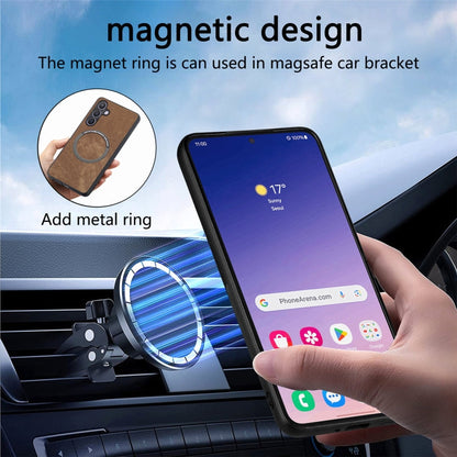 For Galaxy S24+ 5G CaseNeo MagSafe RFID Anti-theft Retro Leather Phone Case(Brown)