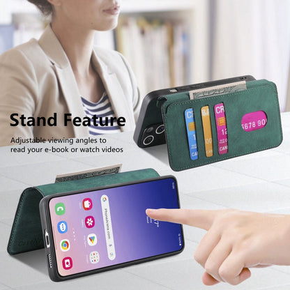 Pour Samsung Galaxy S24+ 5G CoqueHousse de téléphone en cuir rétro Neo MagSafe RFID anti-vol (Vert)