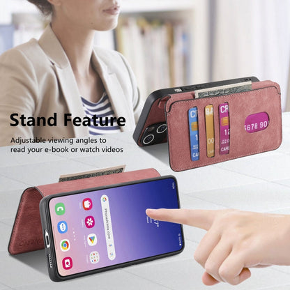 For Galaxy S24+ 5G CaseNeo MagSafe RFID Anti-theft Retro Leather Phone Case(Pink)