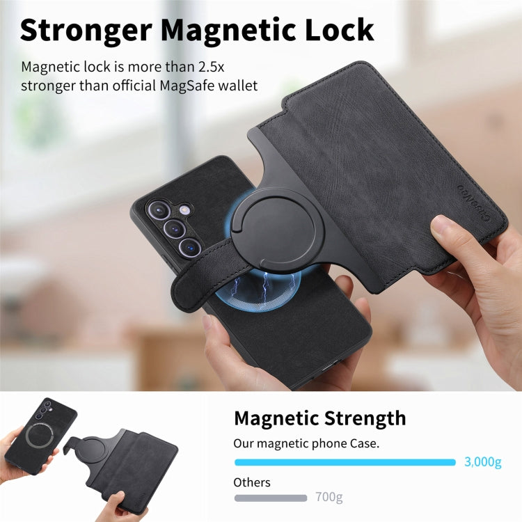 For Galaxy S24 5G CaseNeo MagSafe RFID Anti-theft Retro Leather Phone Case(Black)