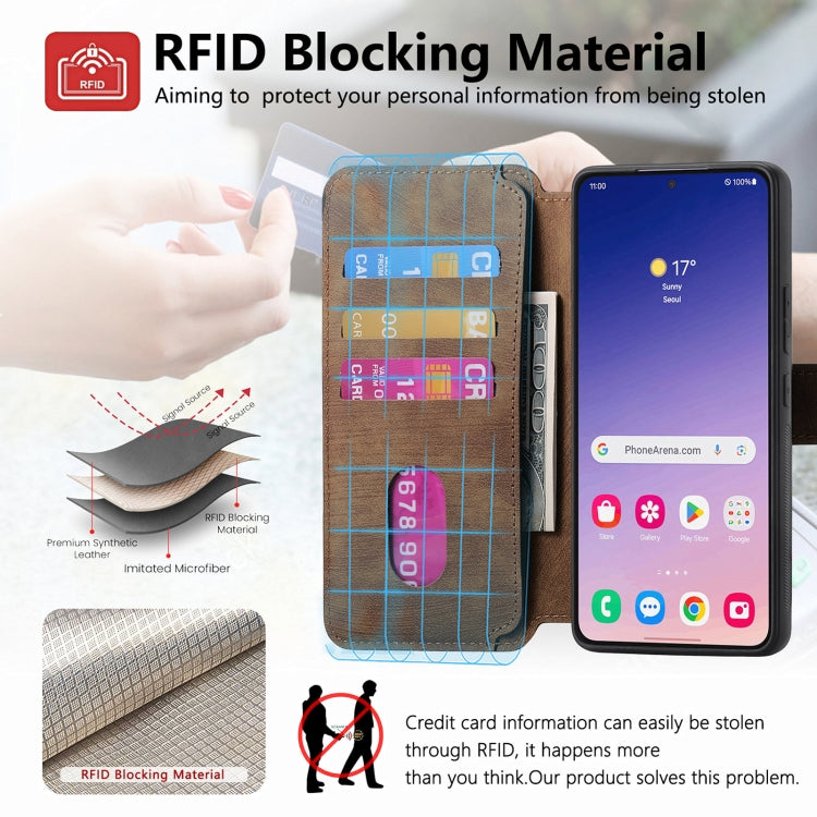 For Galaxy S24 5G CaseNeo MagSafe RFID Anti-theft Retro Leather Phone Case(Brown)