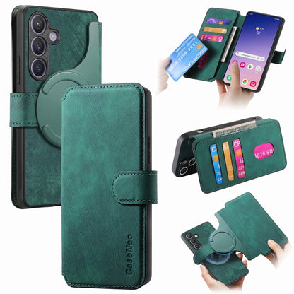 For Galaxy S24 5G CaseNeo MagSafe RFID Anti-theft Retro Leather Phone Case(Green)