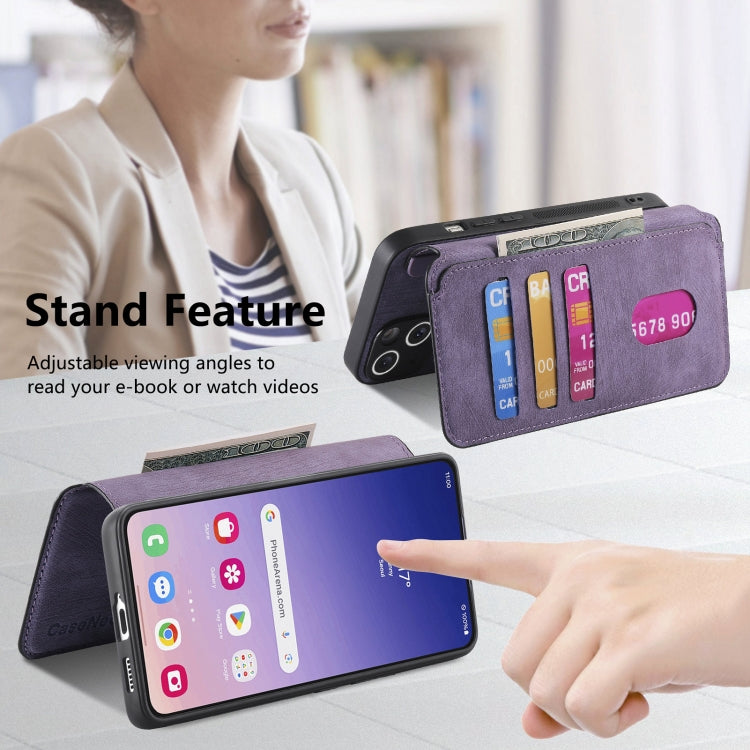 For Galaxy S24 5G CaseNeo MagSafe RFID Anti-theft Retro Leather Phone Case(Purple)