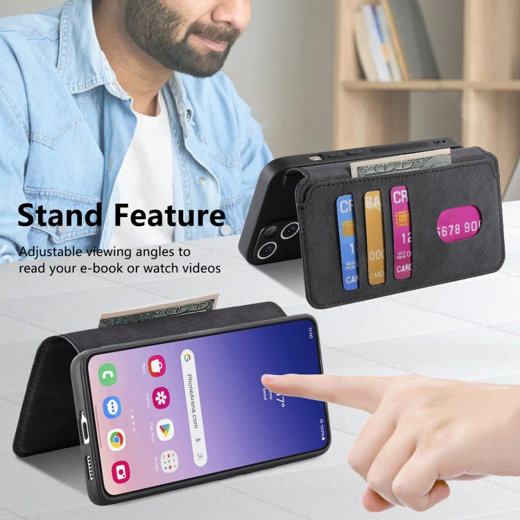 For Galaxy S23 FE 5G CaseNeo MagSafe RFID Anti-theft Retro Leather Phone Case(Black)