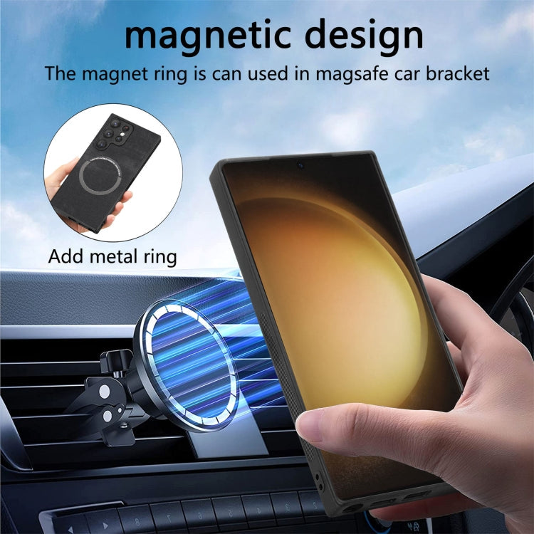 For Galaxy S23 Ultra 5G CaseNeo MagSafe RFID Anti-theft Retro Leather Phone Case(Black)