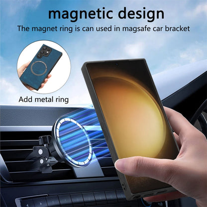 For Galaxy S23 Ultra 5G CaseNeo MagSafe RFID Anti-theft Retro Leather Phone Case(Blue)