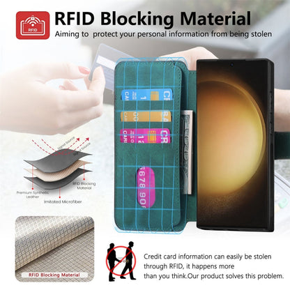 For Galaxy S23 Ultra 5G CaseNeo MagSafe RFID Anti-theft Retro Leather Phone Case(Green)