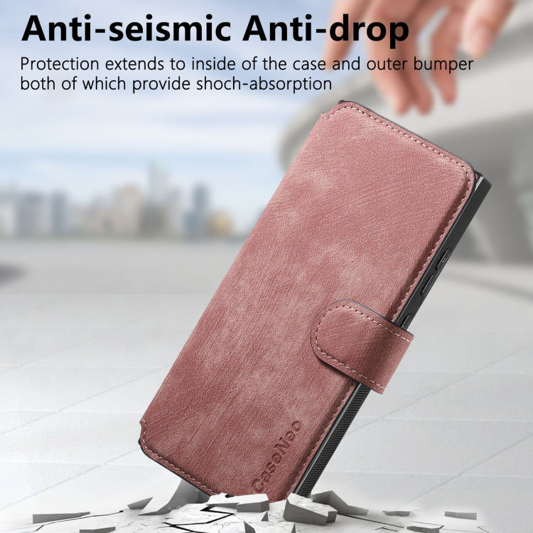 Pour Coque Samsung Galaxy S23 Ultra 5G Étui en Cuir Rétro Anti-vol RFID Neo MagSafe (Rose)