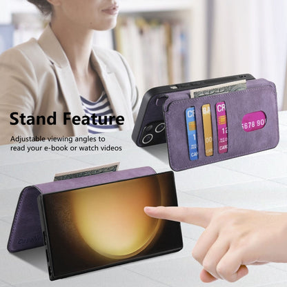 For Galaxy S23 Ultra 5G CaseNeo MagSafe RFID Anti-theft Retro Leather Phone Case(Purple)
