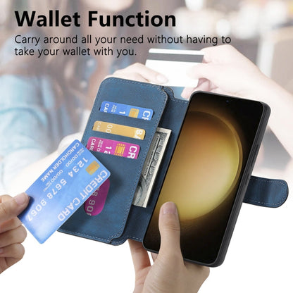 For Galaxy S23+ 5G CaseNeo MagSafe RFID Anti-theft Retro Leather Phone Case(Blue)