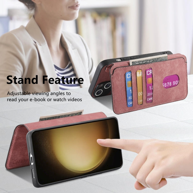 For Galaxy S23+ 5G CaseNeo MagSafe RFID Anti-theft Retro Leather Phone Case(Pink)