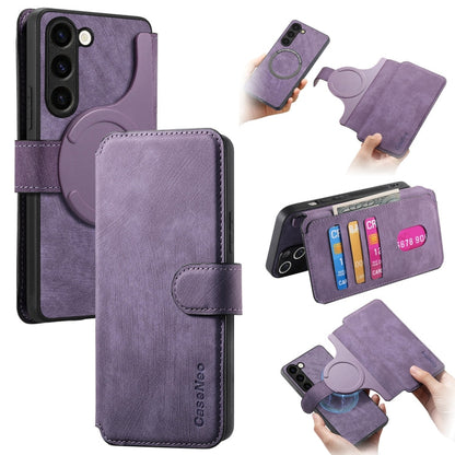 For Galaxy S23+ 5G CaseNeo MagSafe RFID Anti-theft Retro Leather Phone Case(Purple)