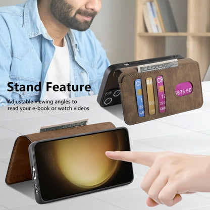 For Galaxy S23 5G CaseNeo MagSafe RFID Anti-theft Retro Leather Phone Case(Brown)