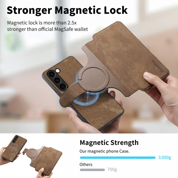 For Galaxy S23 5G CaseNeo MagSafe RFID Anti-theft Retro Leather Phone Case(Brown)