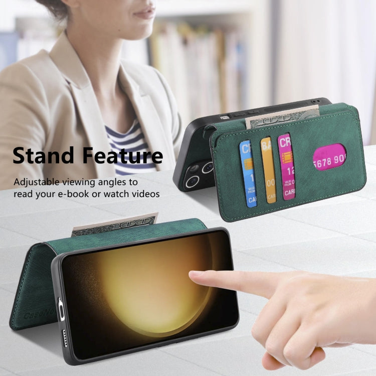 For Galaxy S23 5G CaseNeo MagSafe RFID Anti-theft Retro Leather Phone Case(Green)