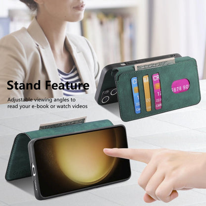 For Galaxy S23 5G CaseNeo MagSafe RFID Anti-theft Retro Leather Phone Case(Green)