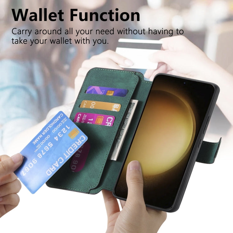 For Galaxy S23 5G CaseNeo MagSafe RFID Anti-theft Retro Leather Phone Case(Green)