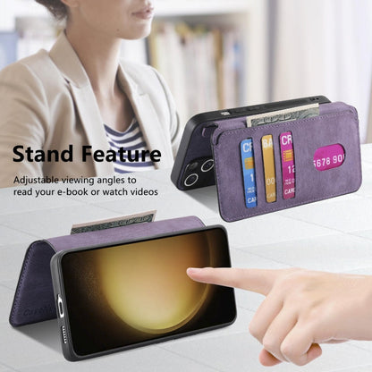 For Galaxy S23 5G CaseNeo MagSafe RFID Anti-theft Retro Leather Phone Case(Purple)