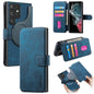 For Galaxy S22 Ultra 5G CaseNeo MagSafe RFID Anti-theft Retro Leather Phone Case(Blue)