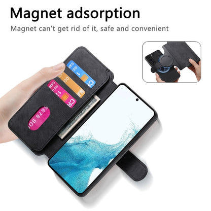 Pour Samsung Galaxy S22 5G ÉtuiCoque de téléphone rétro en cuir anti-vol Neo MagSafe RFID (Noir)