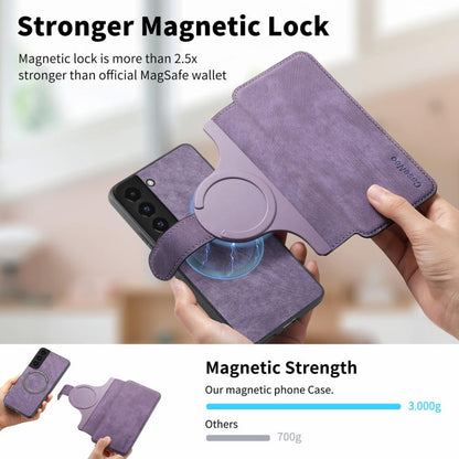 For Galaxy S22 5G CaseNeo MagSafe RFID Anti-theft Retro Leather Phone Case(Purple)