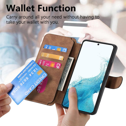 For Galaxy S21 5G CaseNeo MagSafe RFID Anti-theft Retro Leather Phone Case(Brown)
