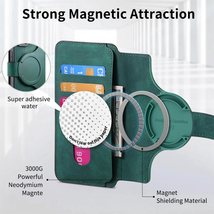 For Galaxy S21 5G CaseNeo MagSafe RFID Anti-theft Retro Leather Phone Case(Green)