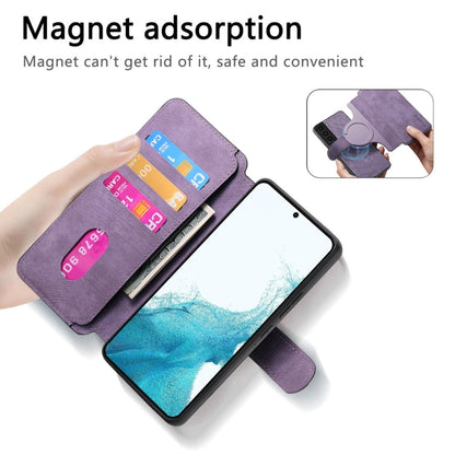 Pour Samsung Galaxy S21 5G CoqueHousse de téléphone en cuir rétro Neo MagSafe RFID anti-vol (violet)