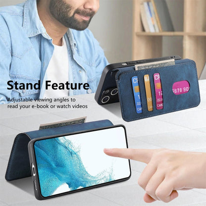 For Samsung Galaxy S21 FE 5G CaseNeo MagSafe RFID Anti-theft Retro Leather Phone Case(Blue)