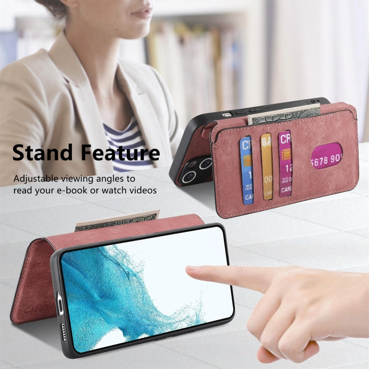 For Galaxy S21 FE 5G CaseNeo MagSafe RFID Anti-theft Retro Leather Phone Case(Pink)