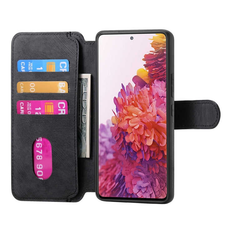 Pour l'étui Samsung Galaxy S20 FE, étui de téléphone en cuir rétro avec protection RFID et MagSafe (noir)