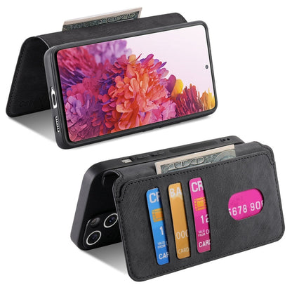 Pour l'étui Samsung Galaxy S20 FE, étui de téléphone en cuir rétro avec protection RFID et MagSafe (noir)