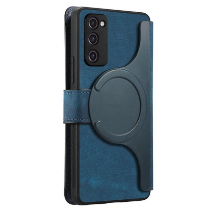 For Galaxy S20 FE CaseNeo MagSafe RFID Anti-theft Retro Leather Phone Case(Blue)