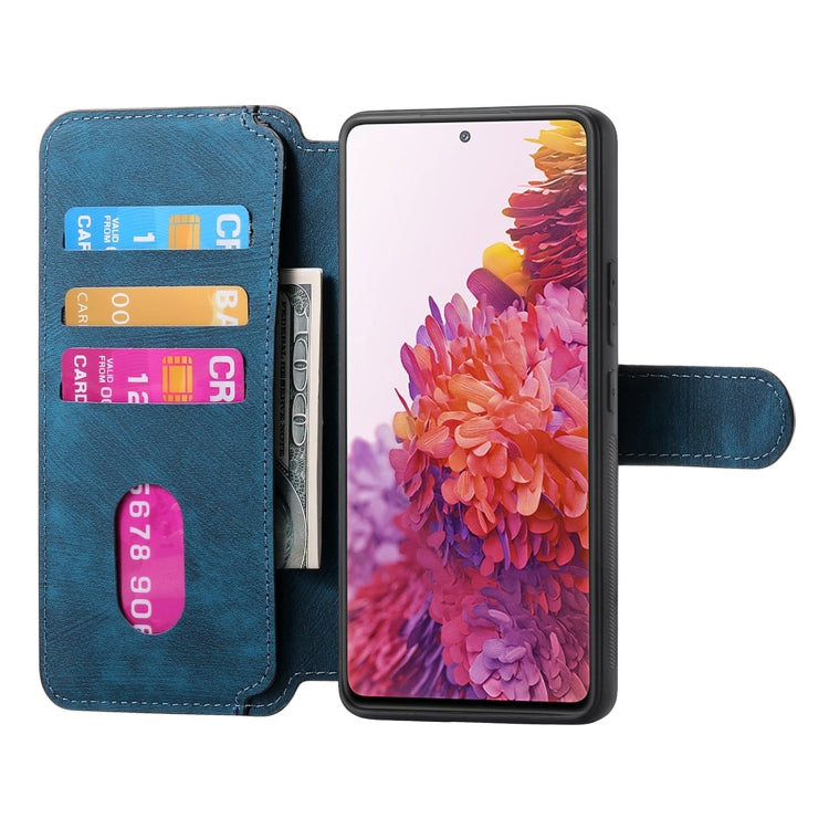 For Galaxy S20 FE CaseNeo MagSafe RFID Anti-theft Retro Leather Phone Case(Blue)