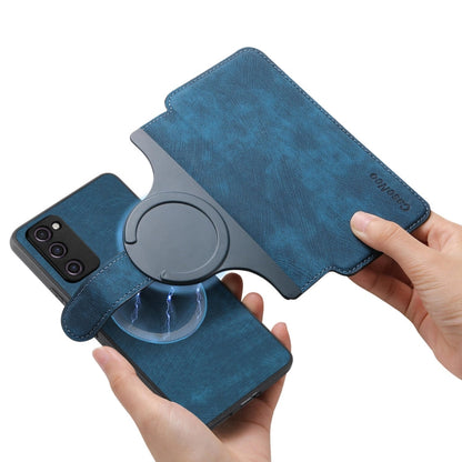 For Galaxy S20 FE CaseNeo MagSafe RFID Anti-theft Retro Leather Phone Case(Blue)
