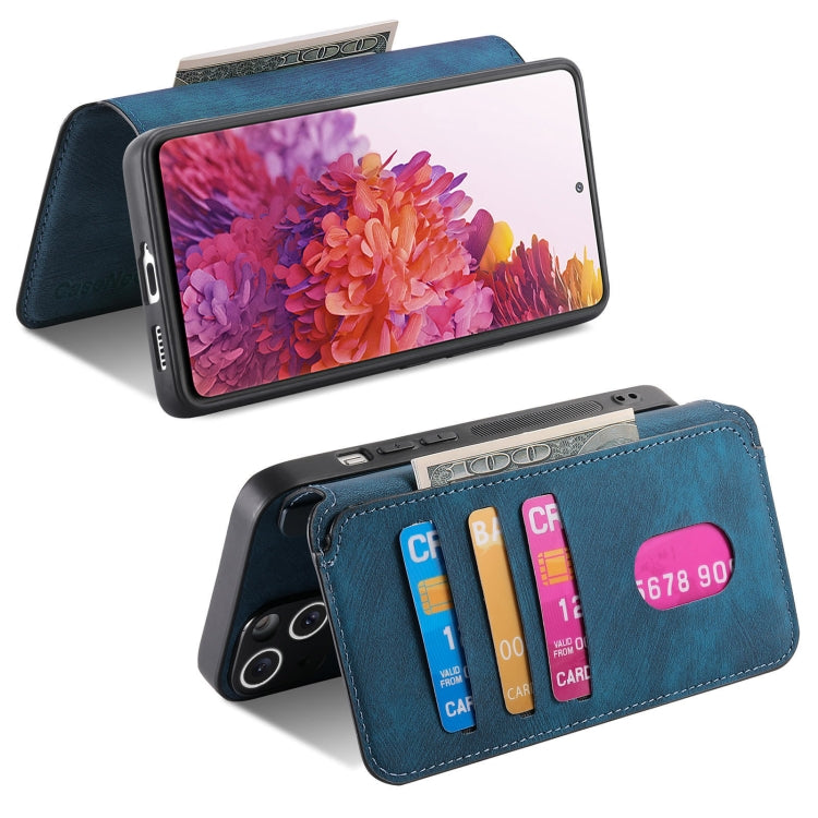 For Galaxy S20 FE CaseNeo MagSafe RFID Anti-theft Retro Leather Phone Case(Blue)