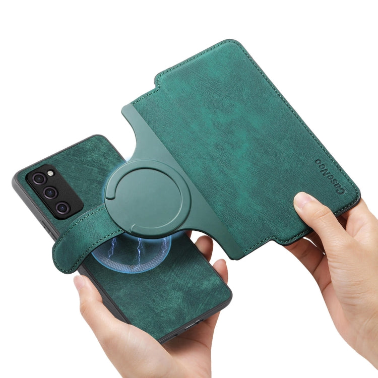 For Galaxy S20 FE CaseNeo MagSafe RFID Anti-theft Retro Leather Phone Case(Green)